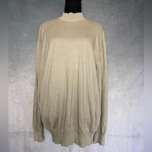Pronto Uomo grey / beige cotton turtle neck size medium made in Italy